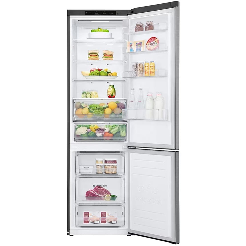 Combina frigorifica LG GBP62PZNCN1, 384 l, No Frost, Compresor Smart Inverter, DoorCooling+, Clasa C, H 203 cm, Argintiu