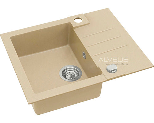 Chiuveta Bucatarie Cu O Cuva Alveus Rock 30,59,5x47,5 Cm, Cu Picurator, Granital Beige