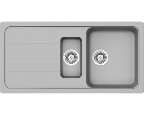 Chiuveta Bucatarie Cu 1 Cuva + ½ Schock Formhaus D-150l 100x50 Cm, Cu Picurator, Reversibila, Cristalite Croma