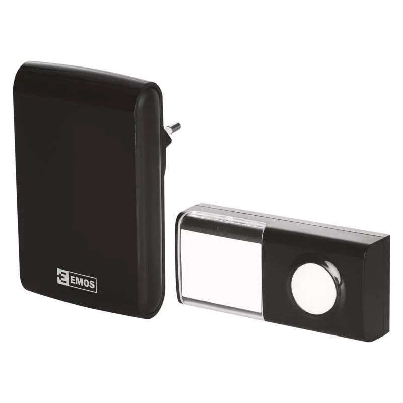 Sonerie wireless Emos AC P5727, 230V Ac, 36 tonuri, volum reglabil, 85 dB, 150 m, Negru