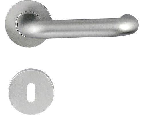 Manere Cu Rozeta Usa Interior Pertura Venja, Pentru Cheie Bb, Nuanta Aluminiu