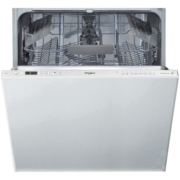 Masina de spalat vase incorporabila Whirlpool WRIC3C26P, 14 seturi, 8 programe, Clasa E, Motor Inverter, PowerClean Pro, Tehnologia al 6-lea Simt,Sistem Natural Dry, 60 cm