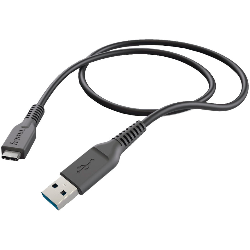 Cablu de incarcare Hama, USB-A - USB-C, 1 m, negru