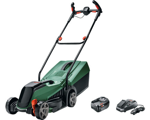 Masina de tuns gazon/iarba pe acumulator Bosch CityMower 18V-32-300, 18 V 4.0 Ah, 32 cm latime lucru, cos colectare 31 L, inaltime taiere 30-60 mm, contine: acumulator 18V 4.0 Ah + incarcator