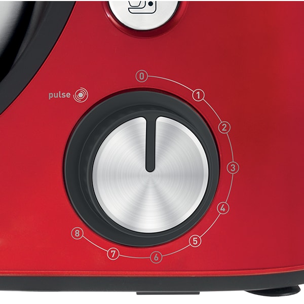 Robot de bucatarie Tefal MasterChef Gourmet QB516G, 1100 W, capacitate 4.6L, 8 trepte viteza, functie pulse, blender capacitate 1.5L, feliator, tocator de carne, tel flex, rosu