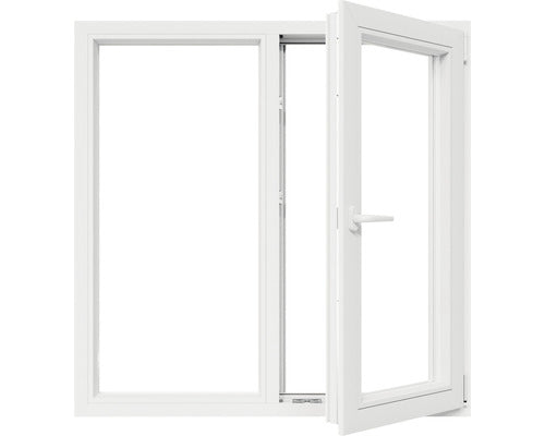 Fereastra PVC Termopan 4 Camere 116x116 cm Alba Fixa + Deschidere Simpla Dreapta