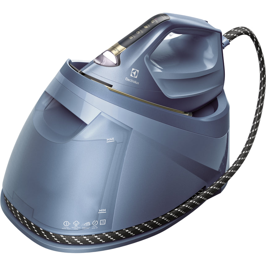 Statie de calcat cu boiler de inalta presiune Electrolux RENEW 800 E8ST1-6DBM, 2400W, 7,2 bar, 430g, talpa Resilium Ski 264 Gold, LED
