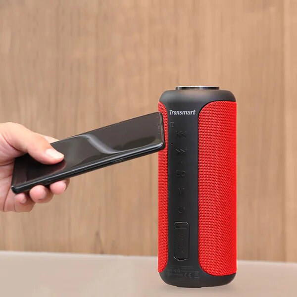 Boxa Portabila TRONSMART T6 Plus Upgraded Edition, 40W, Bluetooth, Nfc, MicroSD, Powerbank, Waterproof, Rosu