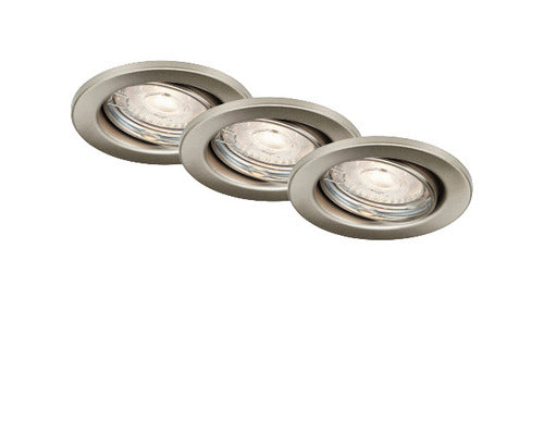 Spoturi Incastrate Mobile Briloner Gu10 5w Ø86 Mm, Becuri Led Incluse, Nichel Mat, Pachet 3 Bucati