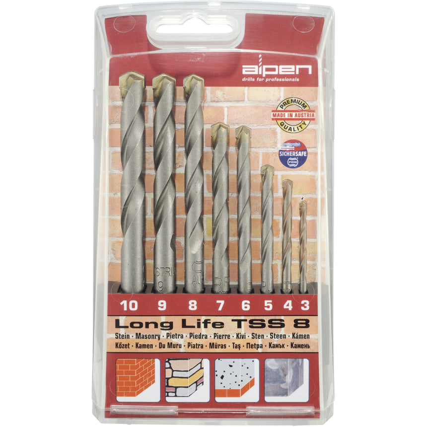 Set de 8 burghie din Long Life TSS-8 series, Alpen