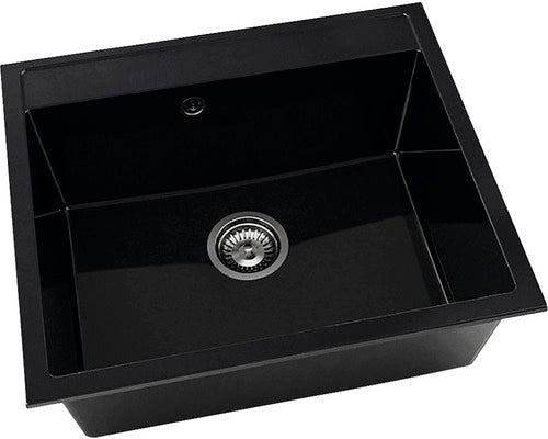 Chiuveta Bucatarie Cu O Cuva Fat Avangard 227 60x51 Cm, Fara Picurator, Marmura Compozita Granit Negru