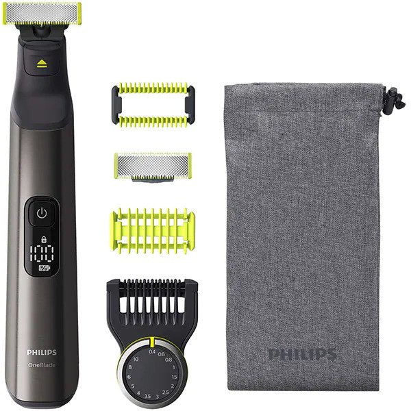 Aparat de tuns barba PHILIPS OneBlade Pro QP6550/15, Litiu-Ion, Acumulator, Autonomie 120 min, Umed si uscat, Lama inlocuibila, Husa, Negru