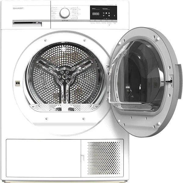 Uscator de rufe SHARP KD-GHB9S7GW2-EE, Pompa de caldura 9 kg, 15 programe, Clasa A++, Alb