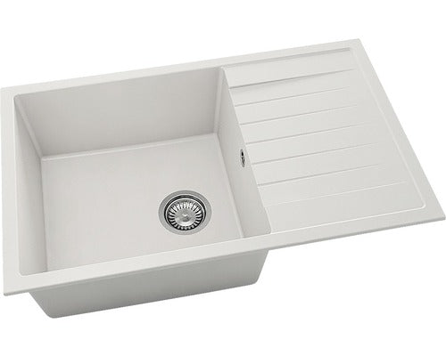 Chiuveta Bucatarie Cu O Cuva Fat Avangard 228 80x49 Cm, Cu Picurator, Reversibila, Fatgranit White