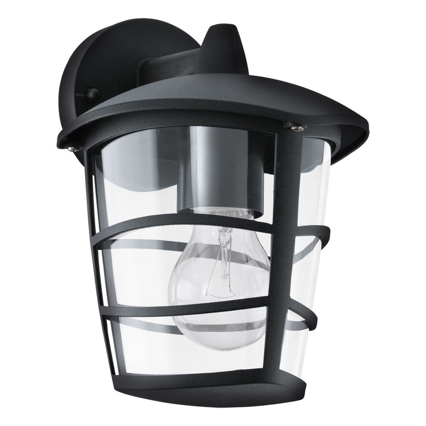 Aplica exterior Aloria, EGLO, 1xE27, aluminiu turnat, negru, plastic, 22.5 x 17 x 19 cm, IP44
