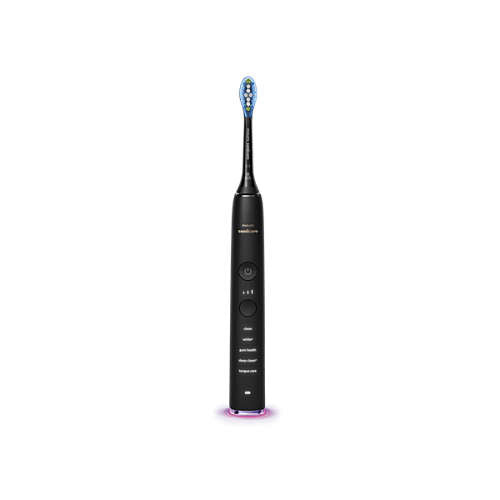 Periuta de dinti sonica electrica Philips Sonicare DiamondClean Smart HX9924/17, 62000 miscari/minut, 5 moduri de curatare, 3 intensitati, 4 capete de periere, pahar de incarcare, toc de transport, aplicatie Sonicare, Negru