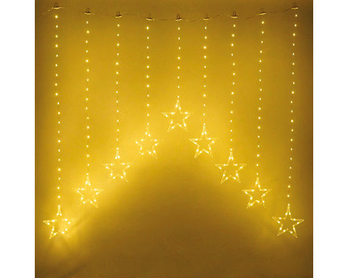 Perdea luminoasa cu stele pentru fereastra Lafiora 224 LED-uri 120 cm alb cald