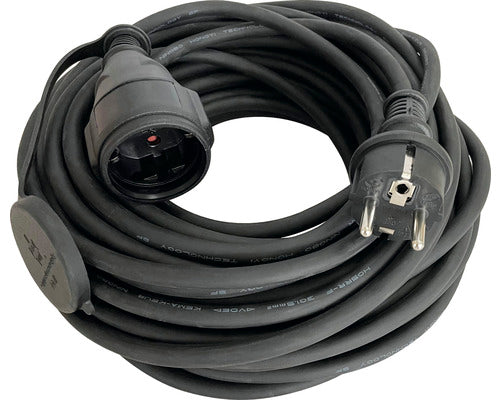 Prelungitor Electric 10m 3500w Negru, Cablu Cauciuc Natural, Pentru Exterior Ip44