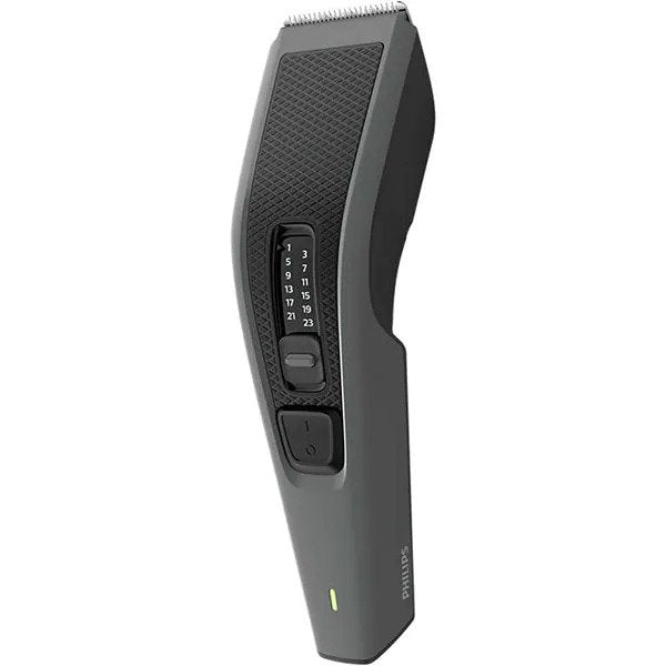 Aparat de tuns Philips Seria 3000 HC3525/15, 13 setari lungime, tehnologie DuraPower, lame metalice cu auto-ascutire, utilizare cu si fara fir, Gri