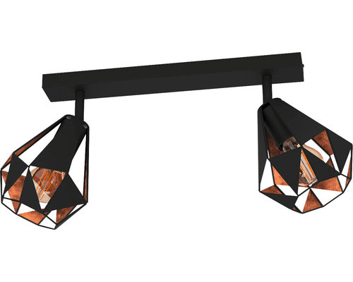 Sina Spoturi Carlton E27 Max. 2x40w, Negru/cupru