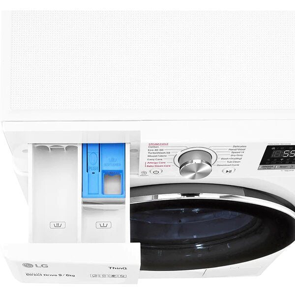 Masina de Spalat Rufe Frontala cu Uscator LG F4DV509S2E, Wi-Fi, 9/6 kg, 1400rpm, Clasa B/E, Alb