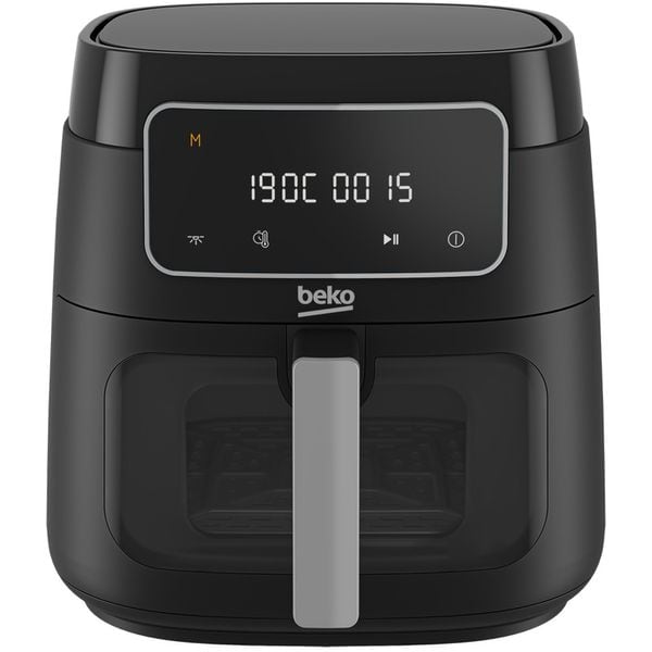 Friteuza cu aer cald BEKO ExpertFry XL FRL3374B, 7.6l, 1750W, 9 programe, geam transparent, cuva antiaderenta, display digital, negru-argintiu