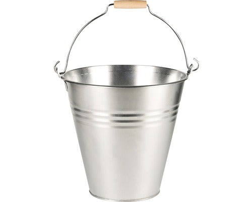 Masca Pentru Ghiveci Tip Galeata, Zinc, Ø 29, 5 Cm, Argintie
