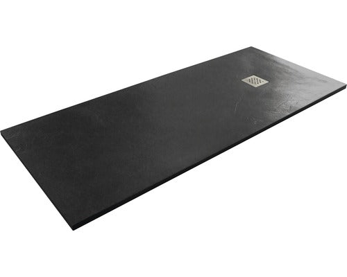Cadita de Dus Dreptunghiulara Sanotechnik Kreta, 120x80x3,2 cm, Marmura Artificiala, 50020, Gri