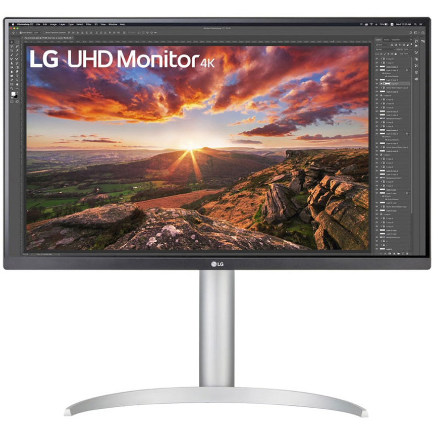 Monitor LG UHD 27". IPS, 3840 x 2160, 5ms, 60hz, HDR 400, HDMIx2, DPx1, USB-C 90W, USB 3.0x2, HAS, Pivot