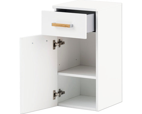 Dulap Baie Baza Suspendat Duo 330, 1 Usa 1 Sertar, PAL, 32,7x67 cm, Alb