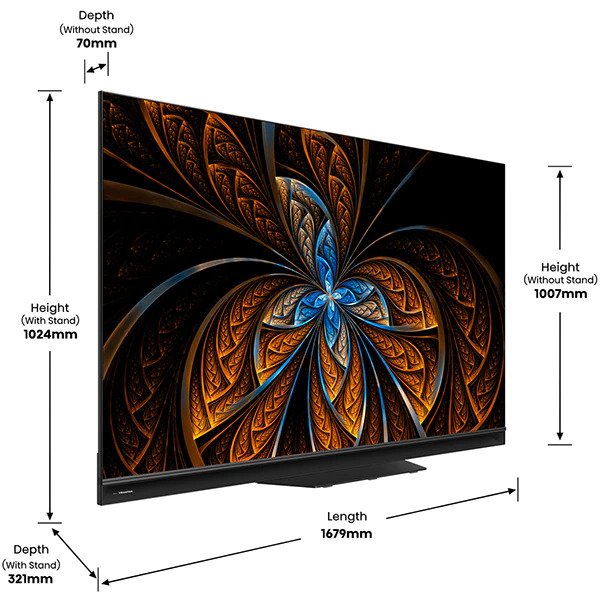 Televizor Mini LED Smart HISENSE 75U9GQ, Ultra HD 4K, 190 cm, Clasa G, Negru