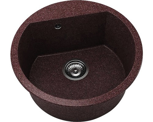 Chiuveta Bucatarie Rotunda Fat Avangard 223 Ø51 Cm, Granixit Bordo