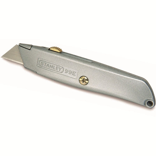 Cutit utilitar retractabil profesonal tip cutter Stanley 2-10-099, livrat cu trei lame standard de utilitate, gata de utilizare din pachet, corp din zinc turnat cu precizie, rezistent si usor