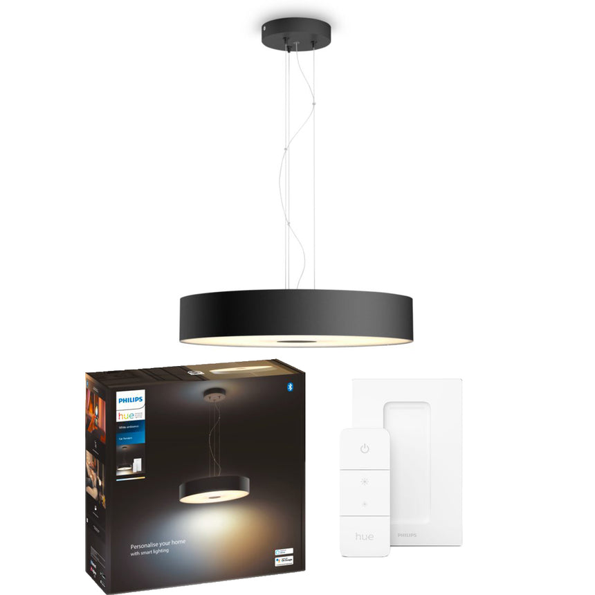 Lustra LED inteligenta Philips Hue Fair, Bluetooth, ZigBee Light Link, 25W, 2900 lm, lumina ambianta alba (2200-6500K), 150x44.4cm, Intrerupator cu variator inclus, clasa energetica F