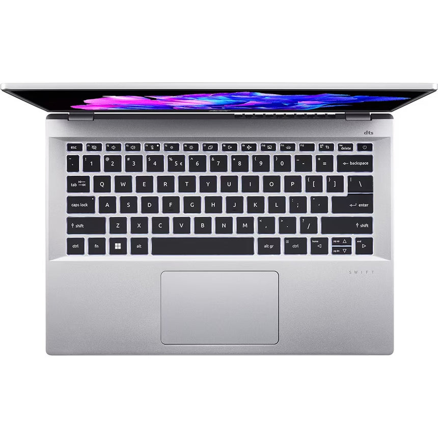 Laptop ACER Swift Go 14 SFG14-42-R90G, AMD Ryzen 5 7640U pana la 4.9GHz, 14" 2.2K, 16GB, SSD 512GB, AMD Radeon Graphics, Free DOS, Argintiu