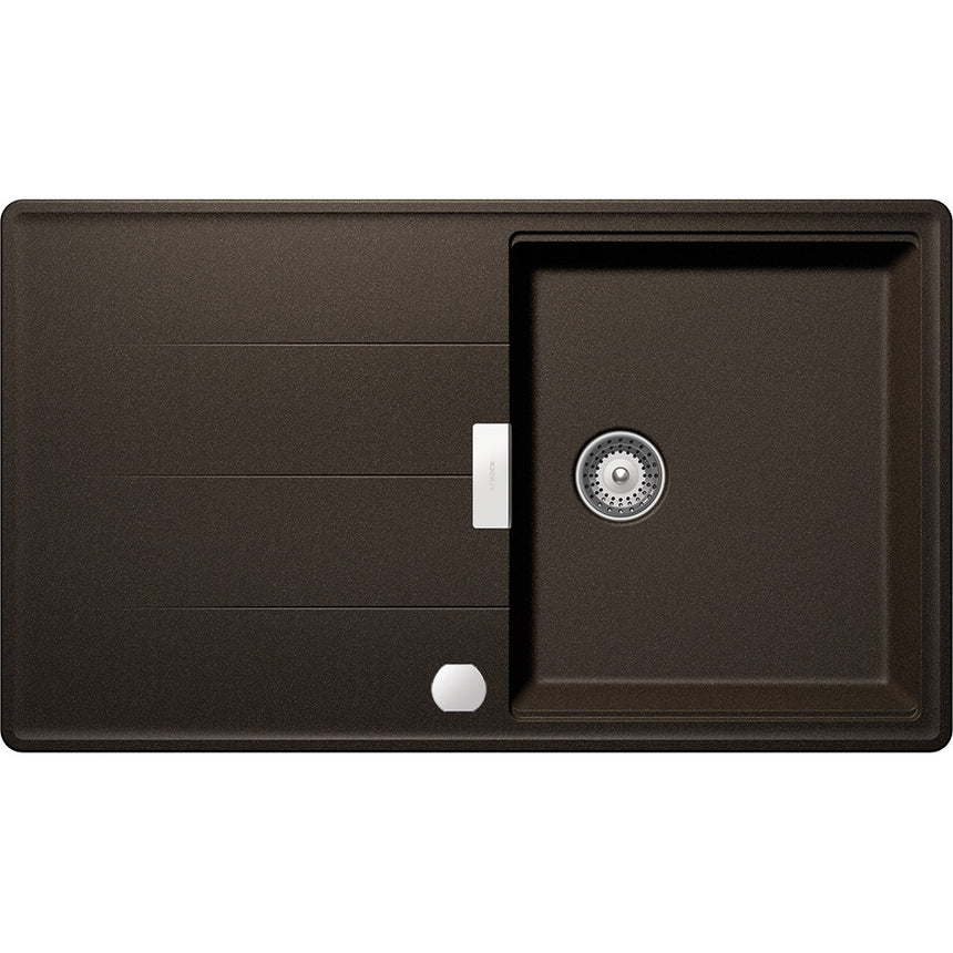 Chiuveta granit Schock Tia D-100 Cristadur Bronze 860 x 500 mm cu sifon automat, granit, reversibila, montare pe blat, maro bronz