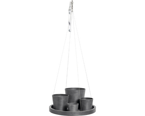 Farfurie Ecopots Cu Agatatoare Plastic Ø 36 Cm H 3 Cm Gri