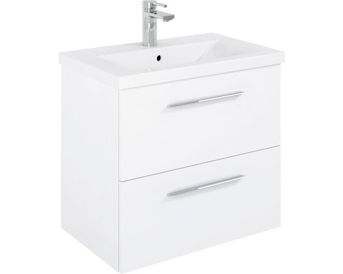 Set Mobilier Eliana, 80 cm, Include Baza Lavoar si Lavoar, Alb