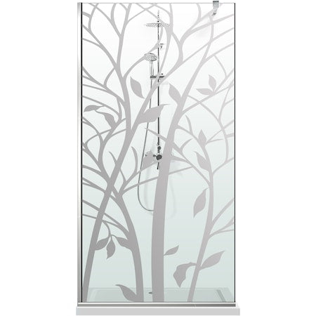 Perete dus tip walk-in Belform Nature 150x200 cm sticla transparenta design copac