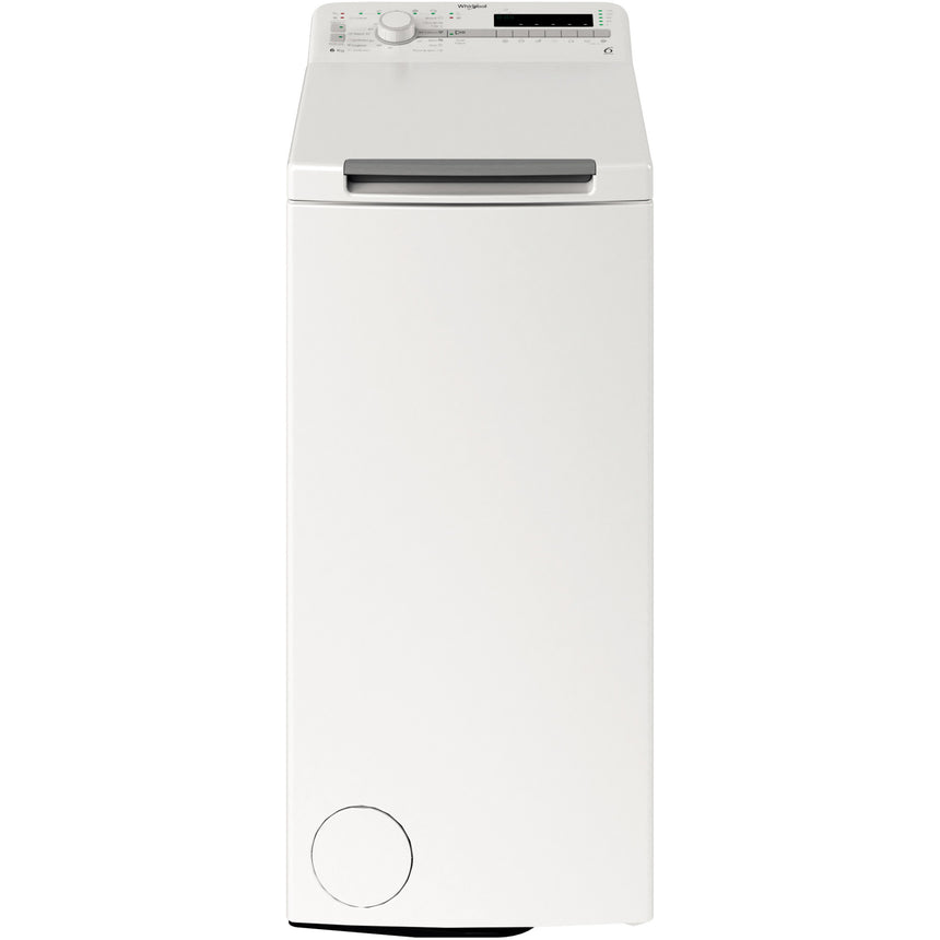 Masina de spalat rufe cu incarcare verticala Whirlpool TDLR6240SSEU/N, 6 kg, 1200 RPM, Clasa C, Tehnologia al-6lea Simt, Display digital, Alb