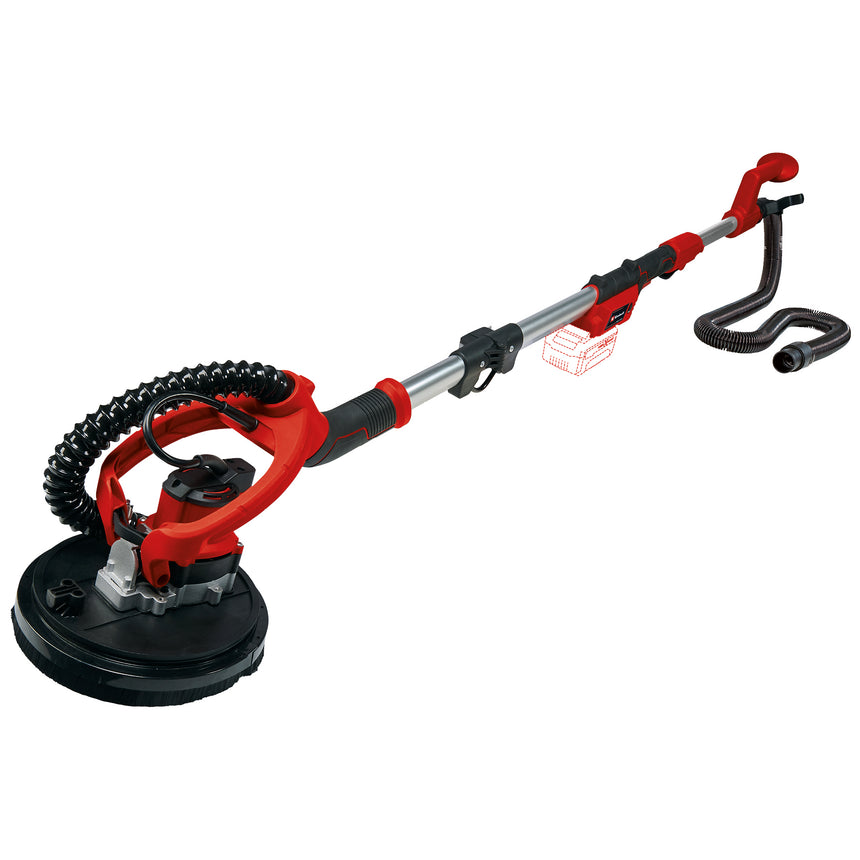 Slefuitor de pereti pe acumulator Einhell TE-DW 18/225 Li - Solo, 18 V, tehnologia PXC, 1200 RPM, 225 mm diametru disc, 1.1 m - 1.65 m lungime produs, fara acumulator/incarcator