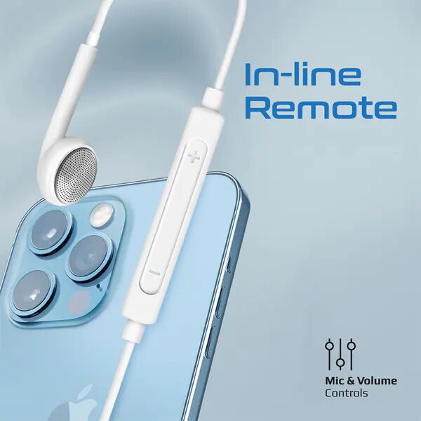 Casca PROMATE Beat-LT, Cu fir, In-ear, Microfon, Lightning, Alb
