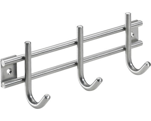 Cuier De Perete Cu 3 Carlige Hettich Modern 220x85x55 Mm, Otel Inoxidabil