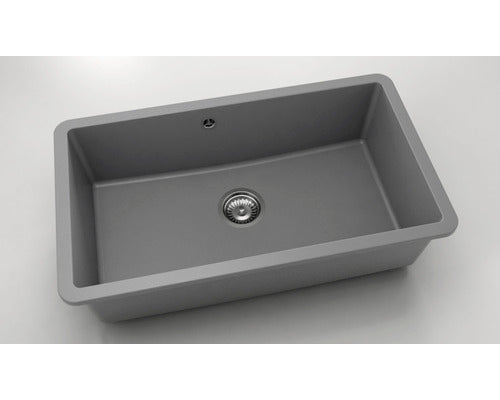 Chiuveta Bucatarie Cu O Cuva Fat Avangard 232 76x46 Cm Fara Picurator, Montare Sub Blat, Fatgranit Dark Grey