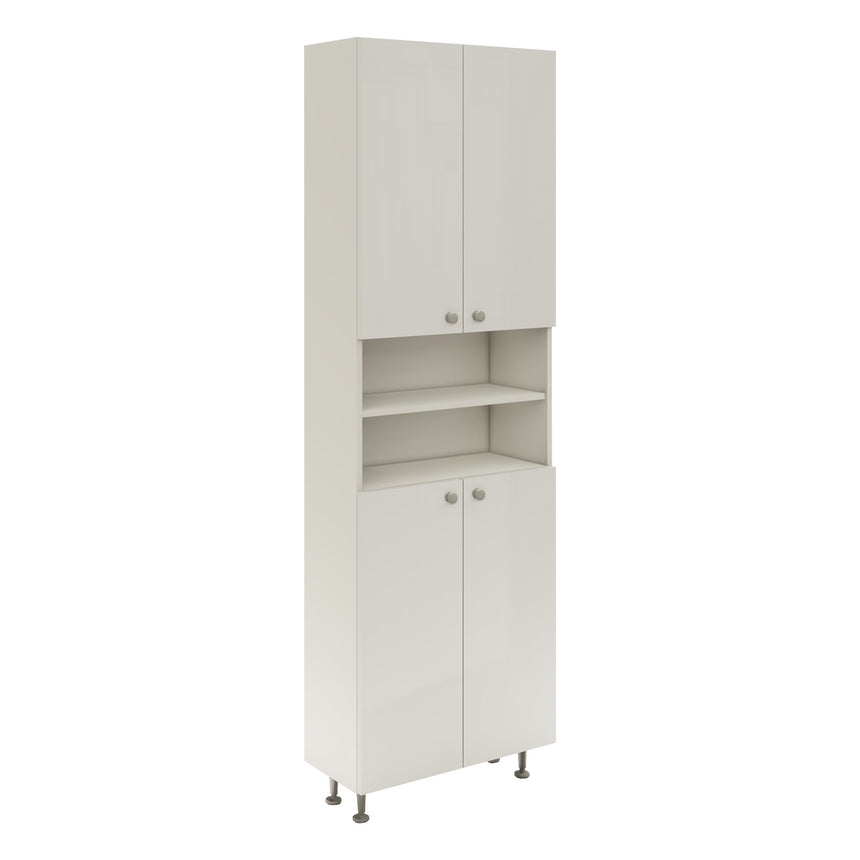 Soldat Baie haaus Zaria, 4 Usi, Alb lucios/Alb, MDF, L 60 x l 27 x H 190 cm