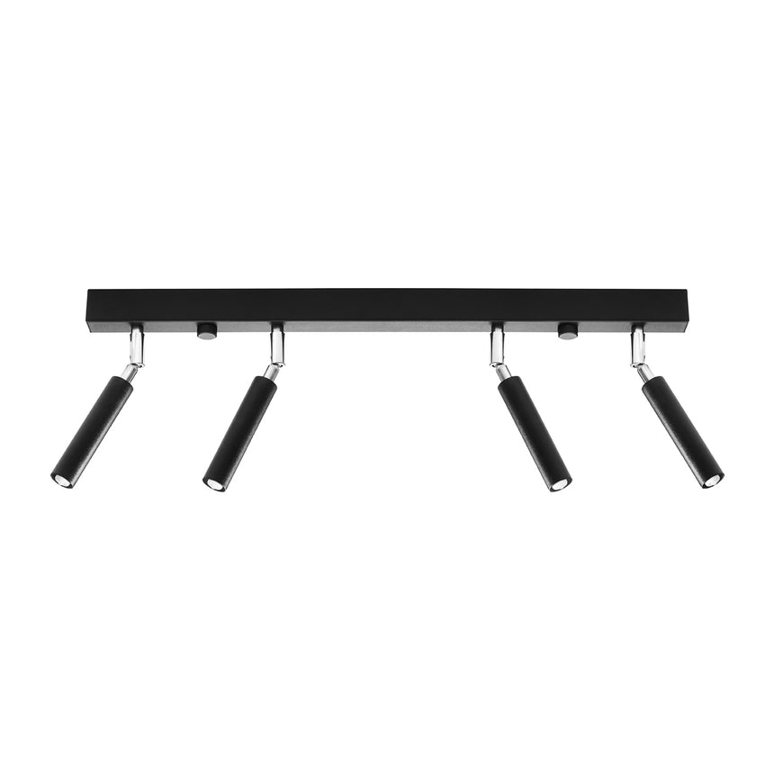 Lustra de tavan Eyetech negru din aluminiu cu 4 becuri tub moderne de interior