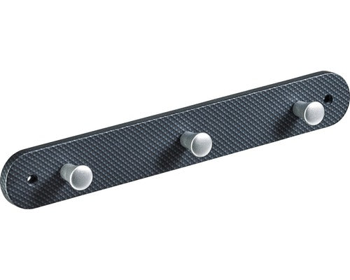 Cuier De Perete Cu 3 Carlige Hettich Budget 280x40x30 Mm, Plastic Imitatie Carbon