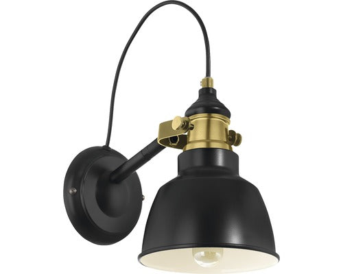 Aplica Thornford E27, Negru Auriu
