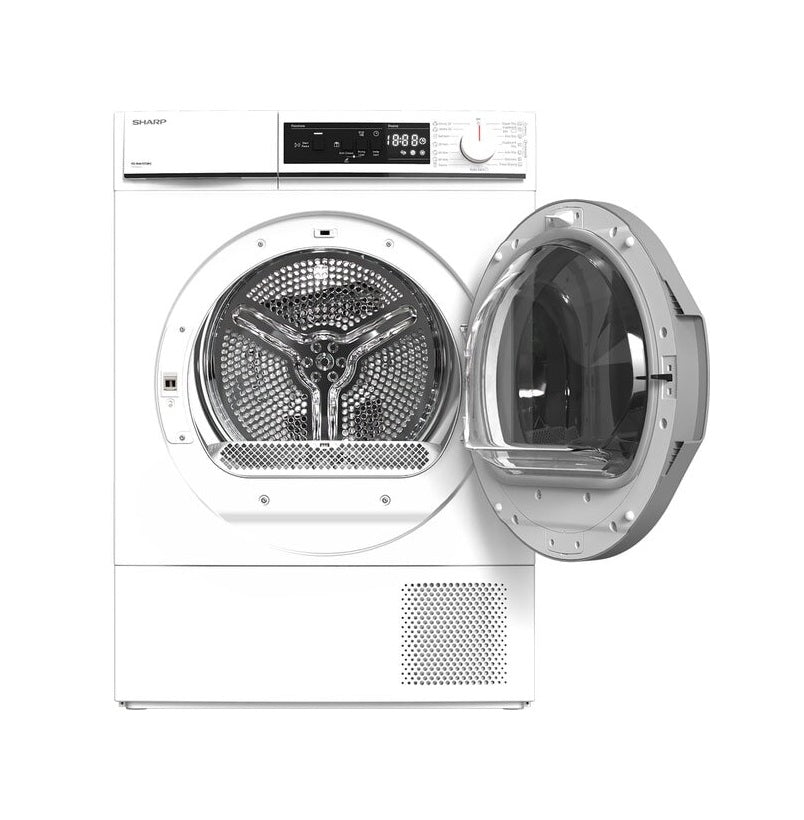Uscator de Rufe SHARP KD-NHA9S7GW2-EE, Pompa de Caldura, 9 kg, 15 programe, Clasa A++, Alb