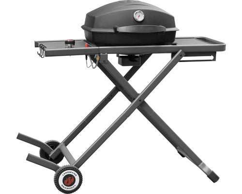 Gratar Pe Gaz Landmann 1 Arzator 3, 5 Kw Suprafata De Gatire 37x48 Cm cu Termometru Integrat In Capac, Masa Laterala Pliabila, Tava De Colectare Grasime